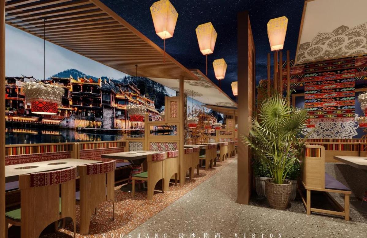 民族元素餐飲店設(shè)計效果圖